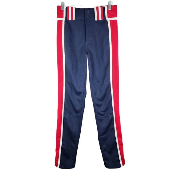 Mens Red White & Navy Blue Boombah Baseball Pants Size 30X35 - Picture 1 of 11